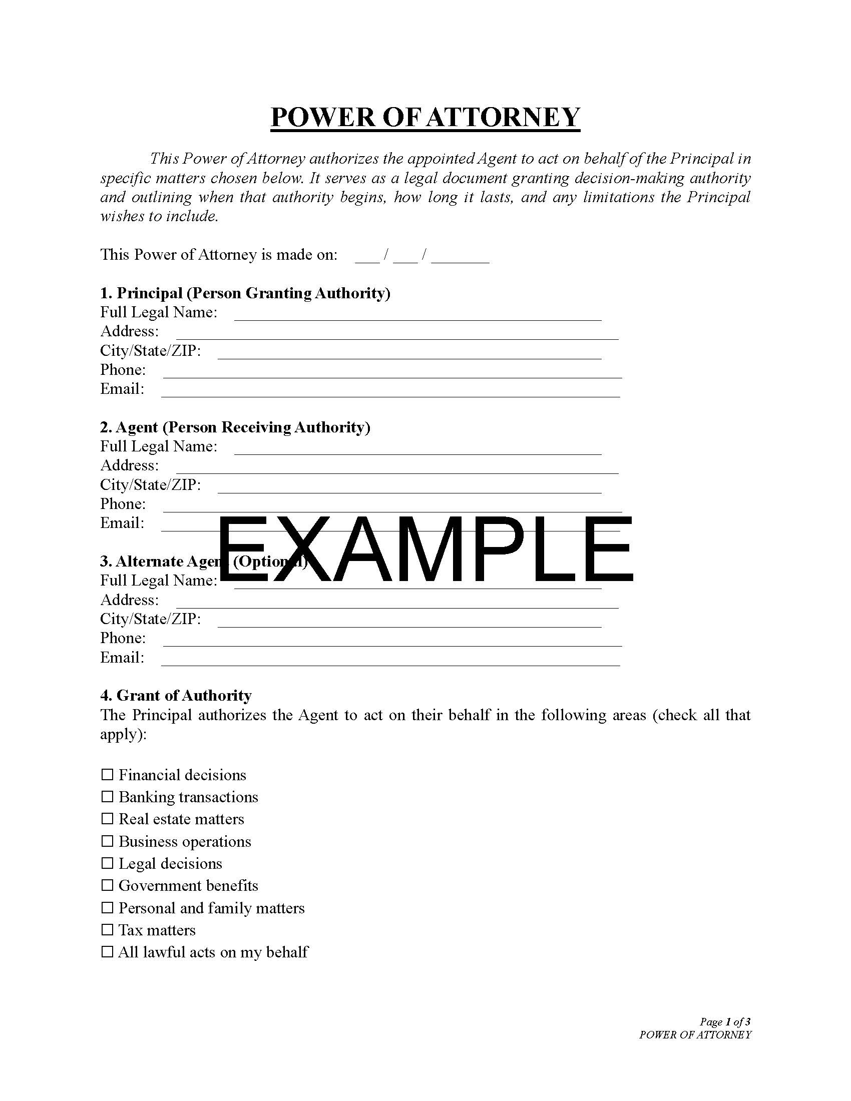 Power of Attorney with Guide