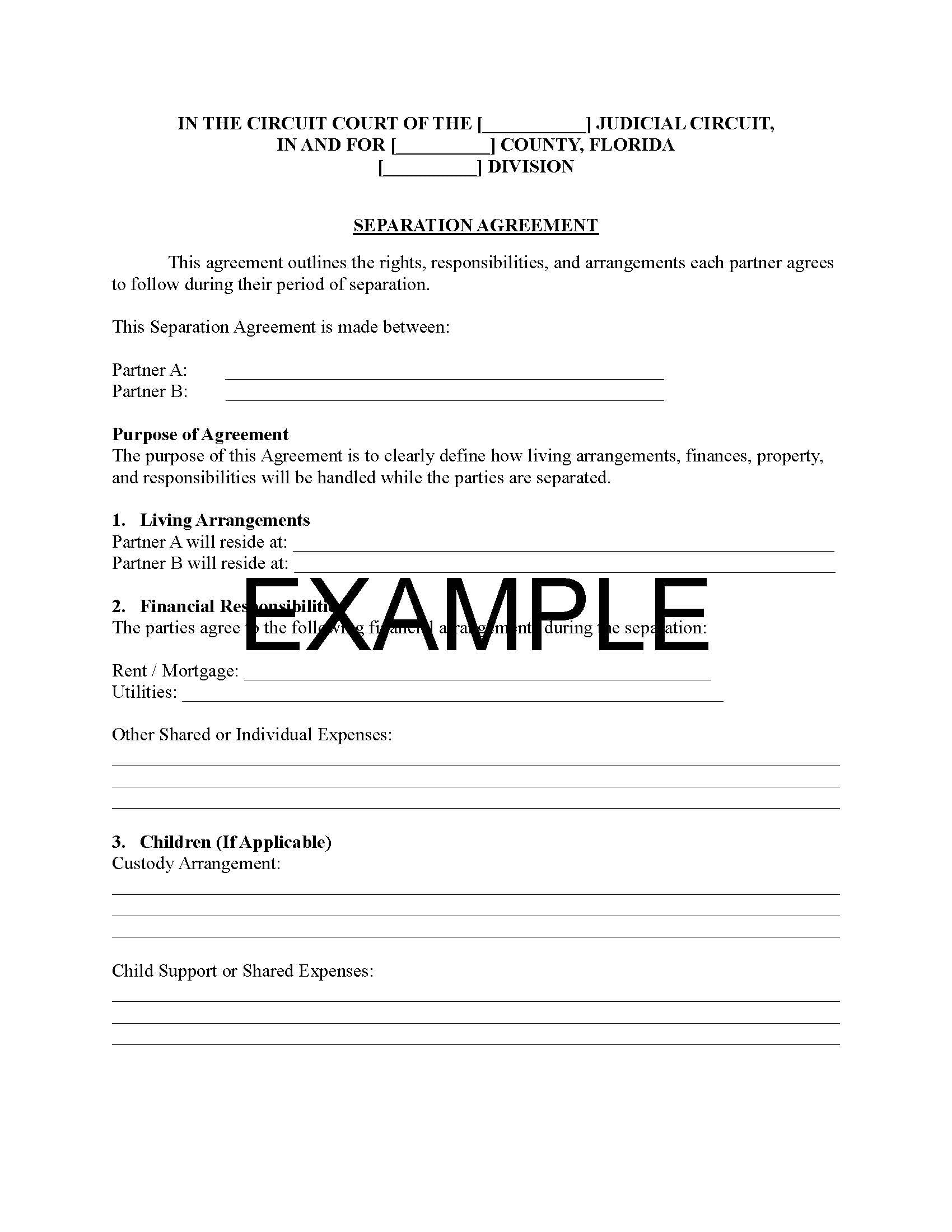 Separation Agreement with Guide